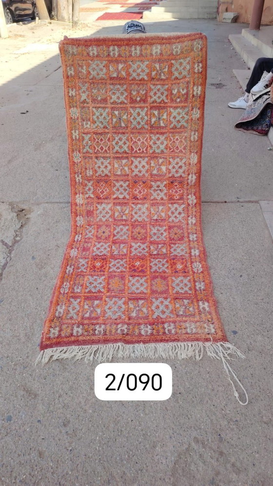 Image 1 of Handgeknoopt Berber kleed wol 200x90cm