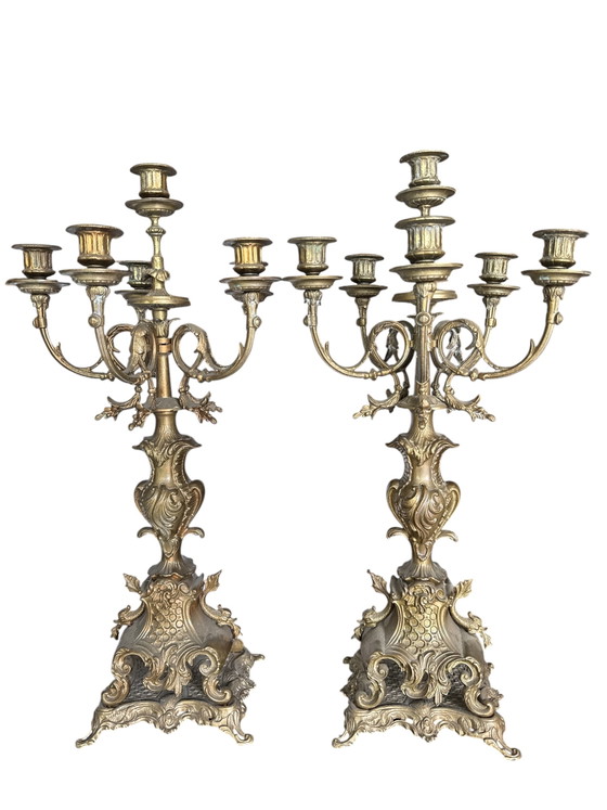 Image 1 of Elegant 6 arm brass candelars 