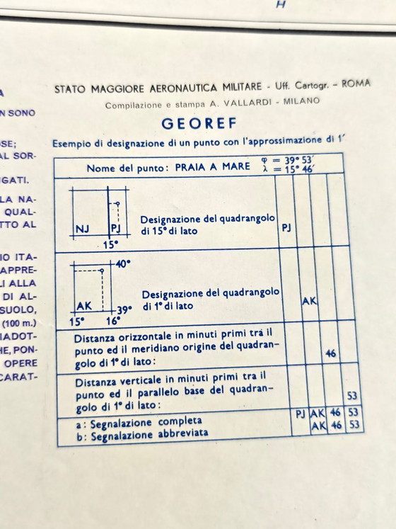 Image 1 of Pair of Italian Military Aeronautical Maps from 1962, North and South Sheets, Large Vintage Geographical Maps