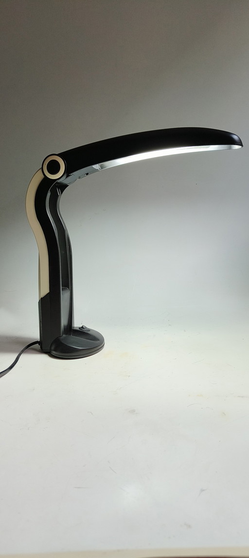 Vintage-Tukanlampe von H. T. Huang für Lenoir in Schwarz-Weiß.