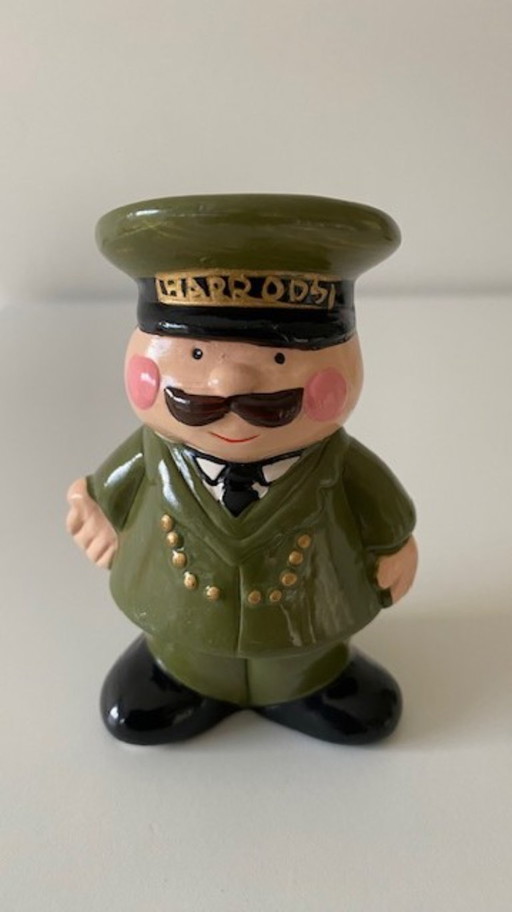 Harrods London 2 vintage collectors items Green Knights doorman and transport car candlesticks