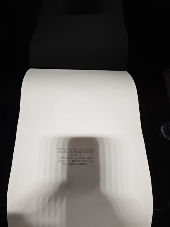 Image 1 of Lithografie van Charlie Chaplin in een lijst