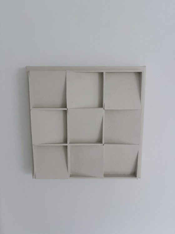 Handgemachtes Abstraktes Wandrelief – ZERO Stil – Gebrochenes Weiß – Gemälde & Zeichnungen, Wood, Canvas (photo 5 of 15)