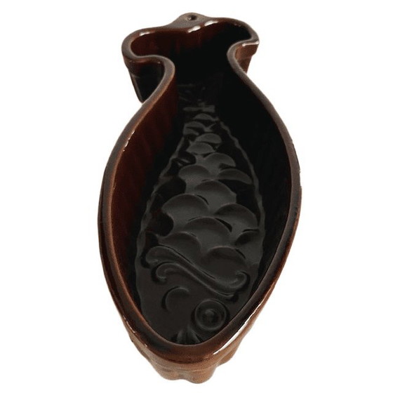 Image 1 of Piatto vintage a forma di pesce Scheurich Cerabac, ceramica della Germania occidentale, smalto marrone, anni '70