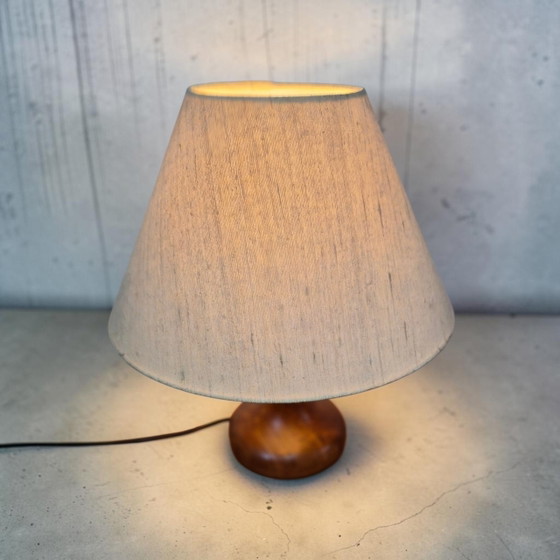 Mid-Century Domus Teak Table Lamp, Light, Table Lamp, Beige, 1960s – Wood (photo 2 of 8)