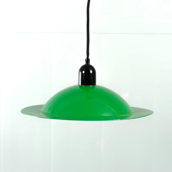 Image 1 of Stilnovo green enamel Lampiatta pendant lamp