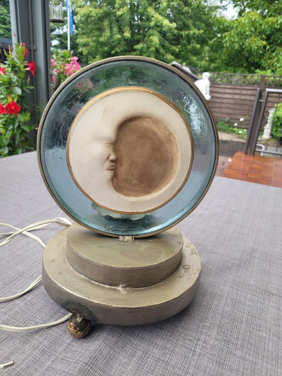 Rare Designer Table Lamps Spain Moon Handmade – Brass, Metal (photo 6 of 13)