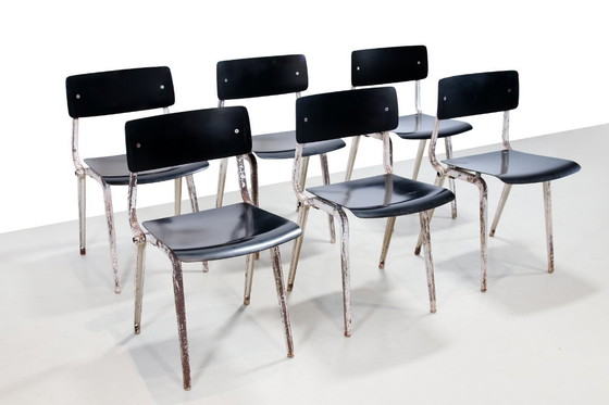 Image 1 of Ensemble de six rares chaises de théâtre Friso Kramer Revolt, 1953