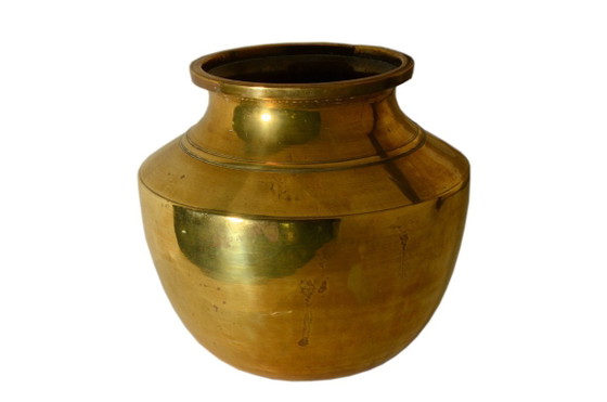 Antiker Wasserkrug aus Messing, handgefertigt in Indien, 20 x 18 cm – Dekorative Objekte, Brass (photo 6 of 6)