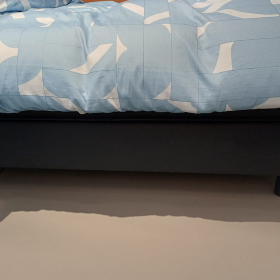 Image 1 of Ressort boxspring Auping Original aspect cuir marine