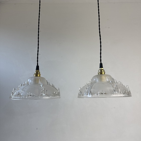 Image 1 of Paire de Suspensions Anciennes Art Deco Vintage "Ezan"