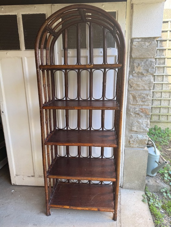 Image 1 of Vintage rattan freestanding shelf