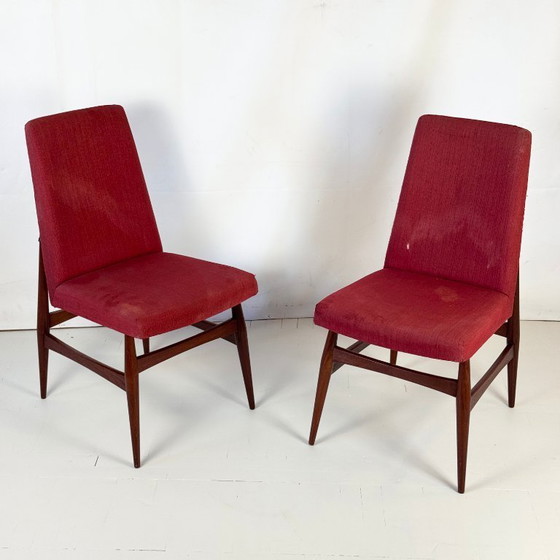 Image 1 of Set van 4 Deense Mid Century teakhouten eetkamerstoelen, 1960