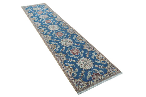 Image 1 of Handgeknoopt Perzisch tapijt - Nain 9La met zijde 380 x 93 cm - Oosters tapijt