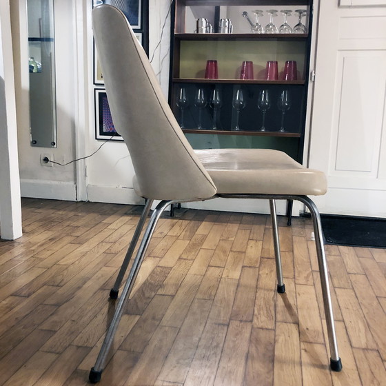 Image 1 of Poltrona vintage • Cromata • Similpelle beige • 1970