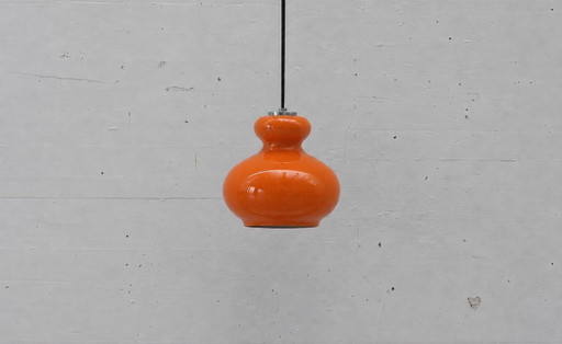 Peill & Putzler pendant lamp made of opal glass, Germany, 1970s