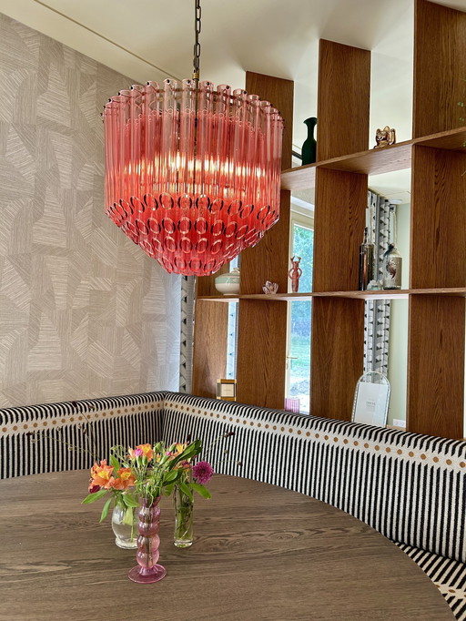 Glass pink chandelier Pooky