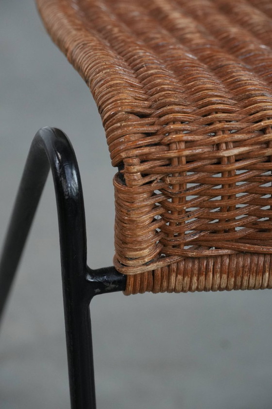 Image 1 of Vintage design chair by Frederick Weinberg with a cast iron frame