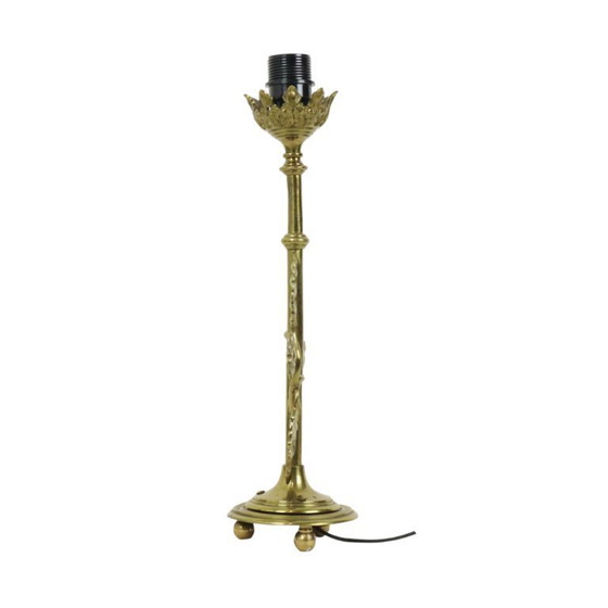 Image 1 of Floral Table Lamp Art Nouveau Style