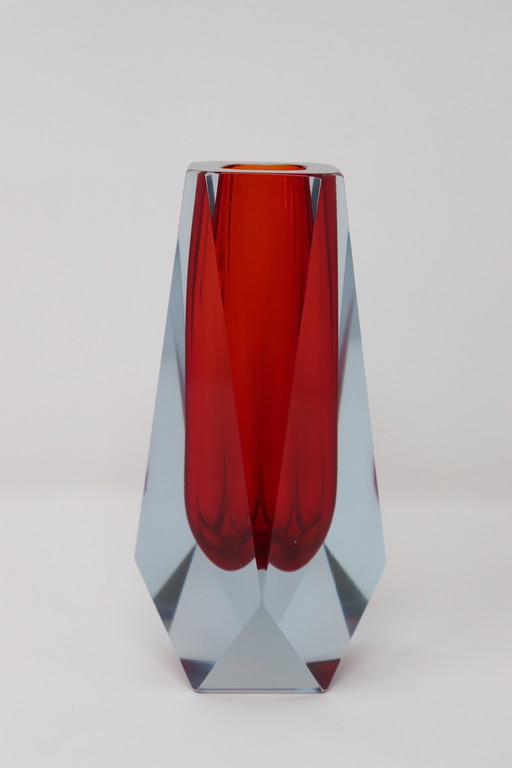 Vase rouge en verre de Murano, 1960S