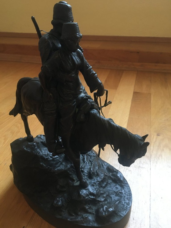 Image 1 of "Das Kosakenpaar" von Albert Moritz Wolff (Bronzefigur, signiert)