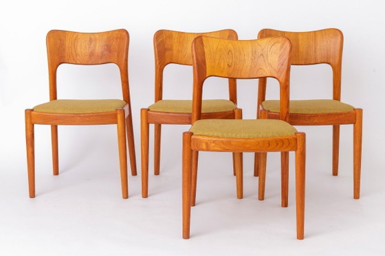Image 1 of Set aus 8 Niels Koefoed „Ole“ Esszimmerstühlen, dänisches Teakholz, 1970er Jahre, Mid-Century Modern, restaurierte Stühle