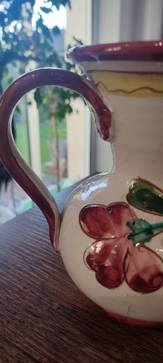 Image 1 of Antique Italian ceramic pitcher