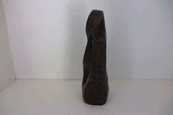 Vintage Abstract Ceramic Sculpture 'THOM' – 1980s (Bronze-look) (photo 2 of 6)