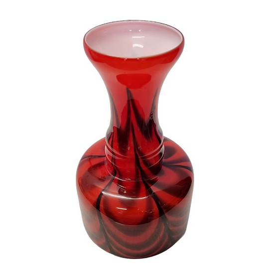 Vintage Opaline Florence Vase – Red Opal Glass (photo 3 of 5)