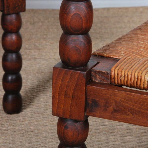 Image 1 of Coppia di poltrone in rovere e paglia degli anni '40