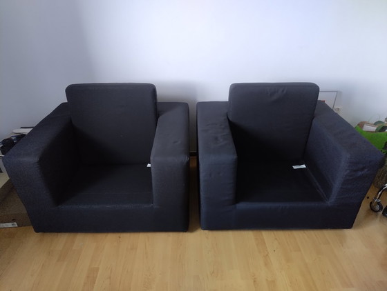 Image 1 of Zanotta Throw Away fauteuil in black textile 