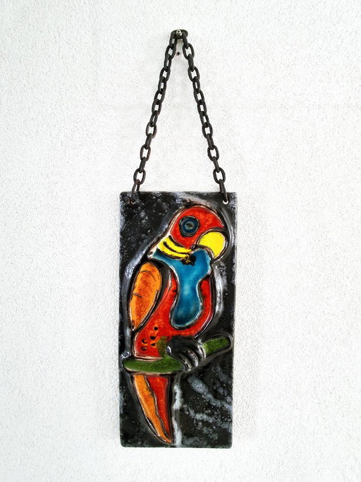 Wall decoration Parrot 'Luxus' Carstens Keramik – wanddecoratie, Ceramic, Cast Iron, Vintage