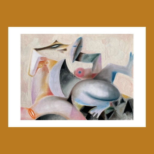 Composition cubiste et érotique de N.Boéri Véfour. France années 80