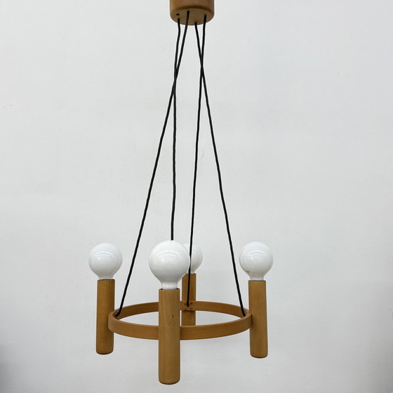 Image 1 of Vintage Domus Danish design hanging lamp chandelier , 1970s