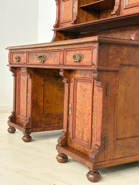 Magnifique bureau d'écriture de l'époque Gründerzeit – Bureau/secrétaire ancien de grande qualité, datant (photo 23 of 24)
