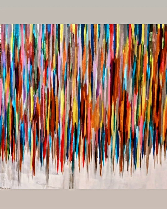 Image 1 of T.van Steenbergen "STRIPES" 109 x 100 cm