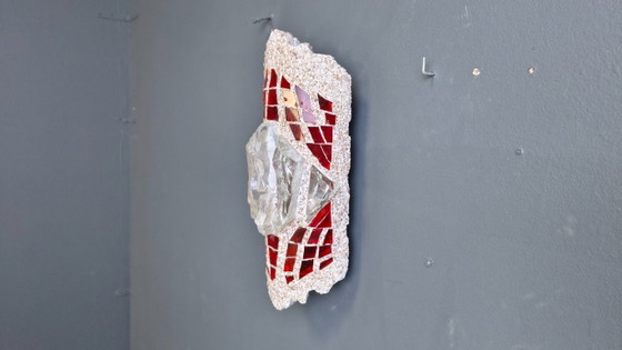 Image 1 of Brutalistische wandlamp van cement en glas, jaren 60.