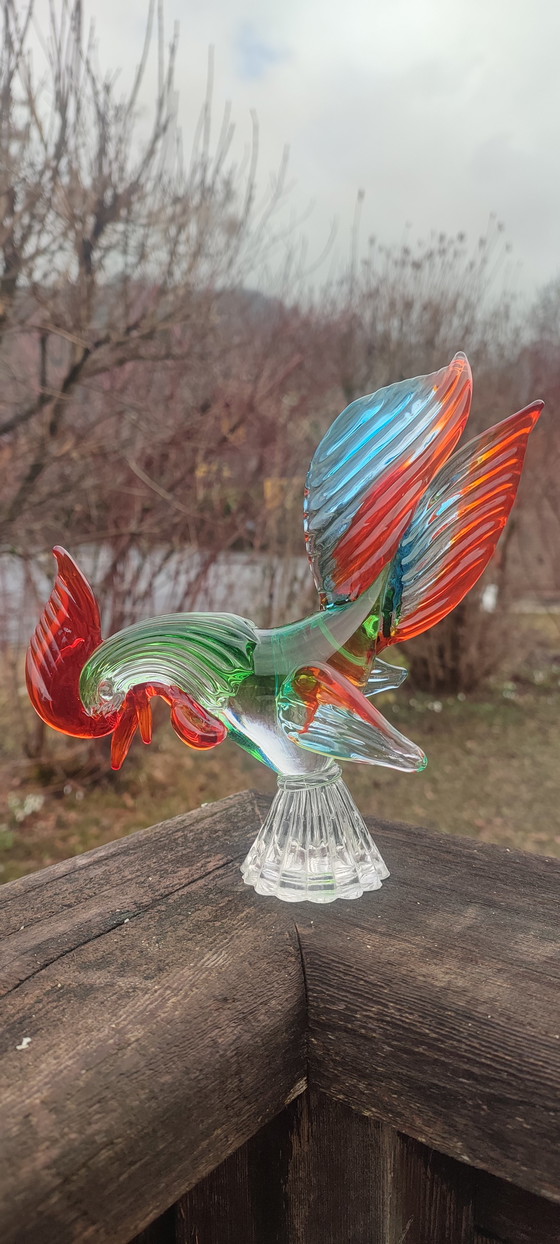 Image 1 of Hahn aus mundgeblasenem Glas im Murano-Stil