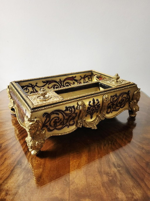 Franse Napoleon III Boulle Marquetry Inktstel (Encrier) – Ca. 1860–1880 – decoratieve objecten, Copper (photo 2 of 10)