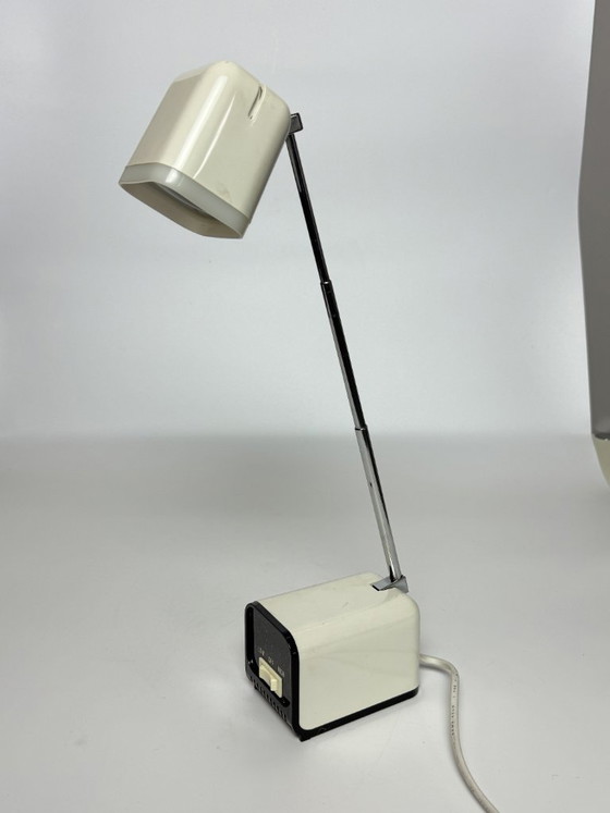 Image 1 of Mid-Century Space Age Design White Adjustable Telescopic Desk / Night Lamp, Model 8802 by Bahag AG. Germany, 1970s