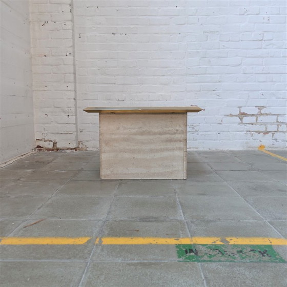 Image 1 of Vintage travertin bijzettafel