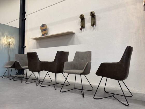 Image 1 of 6 De Toekomst Quinty chaise de salle à manger tissu cuir