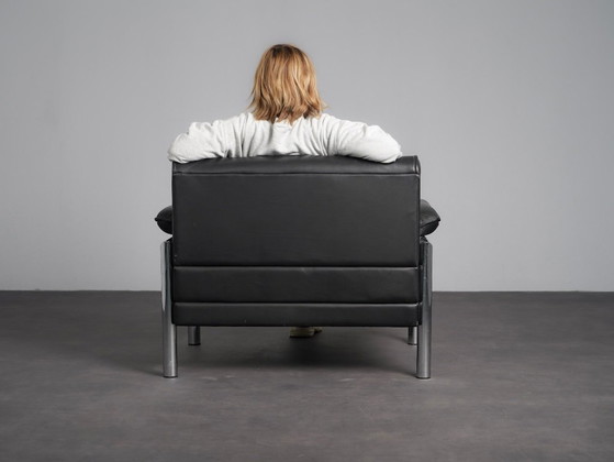 Leather and Chrome Lounge Chair, Italy, 1990s – Armchairs (photo 4 of 10)