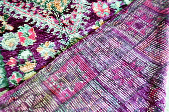 Image 1 of Vintage Paarse Boujaad Marokkaanse deken - 305 x 190 cm