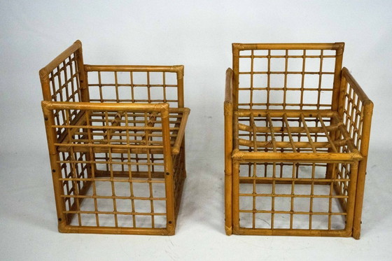 Image 1 of Coppia di poltrone vintage in rattan e bambù di Vivai del Sud. Italia anni '60