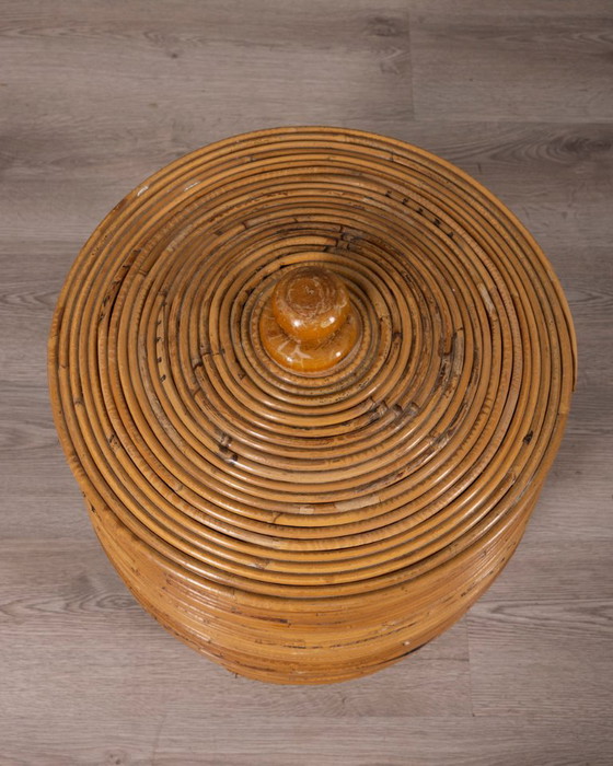 Vintage 1960s Italian Design Bamboo Storage Basket – Decorative Objects (photo 7 of 9)