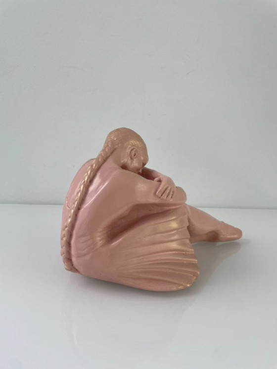Image 1 of Statue vintage de danseuse de ballet rose