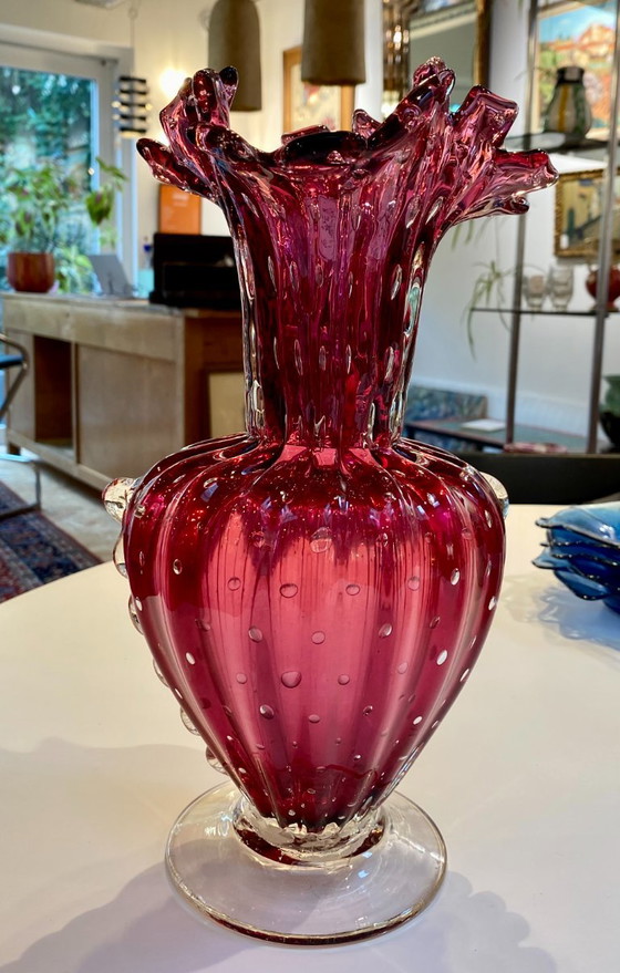 Vaso in Vetro di Murano Tinto e Bollicante – Vasi, Glass, Murano Glass (photo 6 of 6)