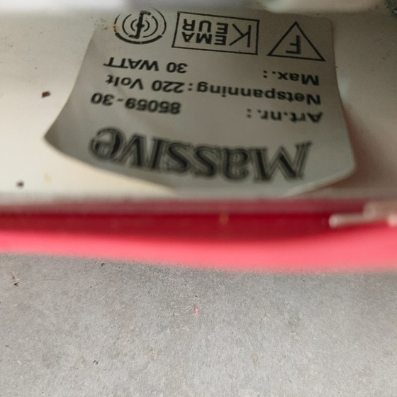 Image 1 of Ampia lampada vintage a tubo fluorescente massiccia in stile pop art da soffitto (rosso)