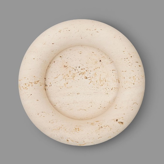 Image 1 of Ciotola in travertino “Voltero” di Pier Alessandro Giusti ed Egidio Di Rosa per Up & Up, anni '70